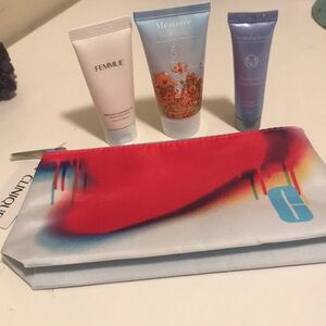 Clinique Floral Cosmetic Pouch with Assorted Skincare & Bodycare
